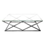 Alsea Coffee Table Silver Base - Clear Glass