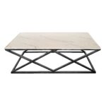 Alsea Coffee Table Black Base - White Marble