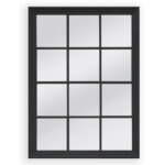 Window Style Mirror - Black Rectangle 95cm x 130cm