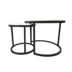 Nesting Style Coffee Table - White on Black - 60cm/45cm