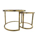 Nesting Style Coffee Table - White on Gold - 60cm/45cm