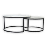 Nesting Style Coffee Table - White on Black - 80cm/60cm