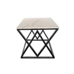 Alsea Side Table Black Base - White Marble