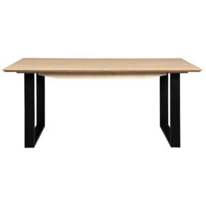 Aconite Dining Table 180cm Solid Messmate Timber Wood Black Metal Leg – Natural