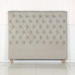 Bed Head King Size French Provincial Headboard Upholsterd Fabric Beige