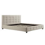 King PU Leather Deluxe Bed Frame White