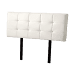 PU Leather Double Bed Deluxe Headboard Bedhead - White
