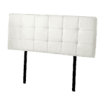 PU Leather Queen Bed Deluxe Headboard Bedhead - White