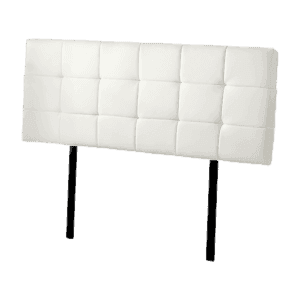 PU Leather Queen Bed Deluxe Headboard Bedhead – White