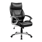 PU Leather Executive Office Chair – Ergonomic Swivel Computer Desk Chair in Black