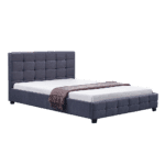 Linen Fabric Queen Deluxe Bed Frame Grey