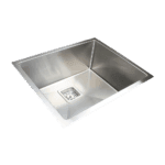 550x455mm Handmade 1.5mm Stainless Steel Undermount / Topmount Kitchen Sink with Square Waste