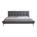 King Linen Fabric Deluxe Bed Frame Grey