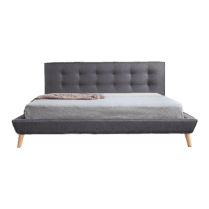 King Linen Fabric Deluxe Bed Frame Grey