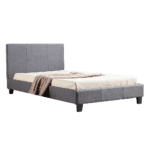 King Single Linen Fabric Bed Frame Grey