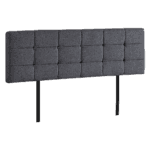 Linen Fabric King Bed Deluxe Headboard Bedhead - Grey