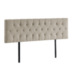 Linen Fabric King Bed Deluxe Headboard Bedhead - Beige