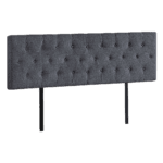 Linen Fabric King Bed Deluxe Headboard Bedhead - Grey