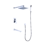 8" Rain Shower Head Straight Wall Arm Mixer Set Wall Bath Spout Outlet Tap