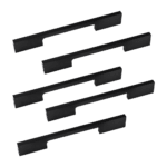5 x 128mm Kitchen Handle Cabinet Cupboard Door Drawer Handles square Black furniture pulls