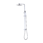 WELS 8" Rain Shower Head Set Square Dual Heads Faucet High Pressure Hand Held