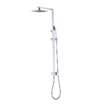 WELS 8" Rain Shower Head Set Square Dual Heads Faucet High Pressure With Mixer