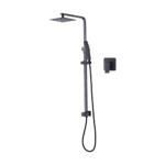 WELS 8" Rain Shower Head Set Square Dual Heads Faucet High Pressure With Mixer