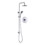 WELS 8" Rain Shower Head Set Rounded Dual Heads Faucet High Pressure With Mixer