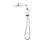 WELS 8" Rain Shower Head Set Square Dual Heads Faucet High Pressure Hand Held