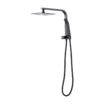 WELS 8" Rain Shower Head Set Square Dual Heads Faucet High Pressure Hand Held