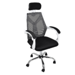 Office Chair – Ergonomic Mesh Back Computer Desk White Chair with Padded Foam Seat