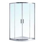 100 x 100cm Rounded Sliding 6mm Curved Shower Screen with Base in Chrome
