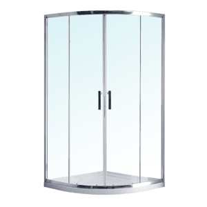 100 x 100cm Rounded Sliding 6mm Curved Shower Screen with Base in Chrome