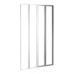 4 Fold Chrome Folding Bath Shower Screen Door Panel 1000 x 1400mm