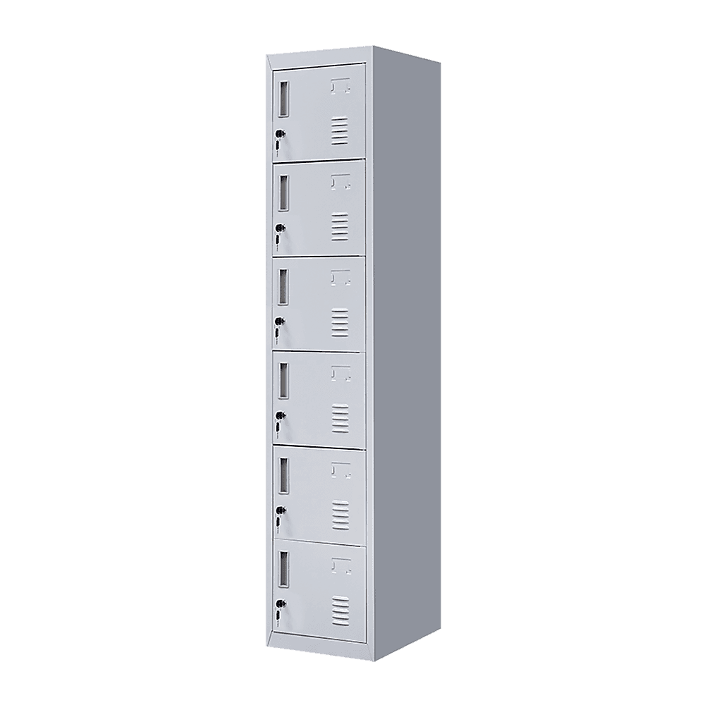 6-Door Locker for Office Gym Shed School Home Storage