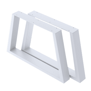 Trapezium-Shaped Table Bench Desk Legs Retro Industrial Design Fully Welded – White
