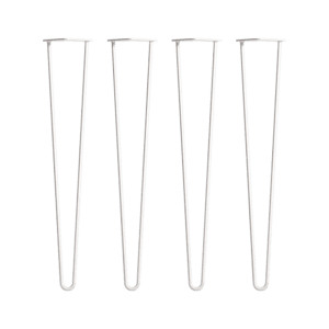 Set of 4 Industrial Retro Hairpin Table Legs 12mm Steel Bench Desk – 71cm White