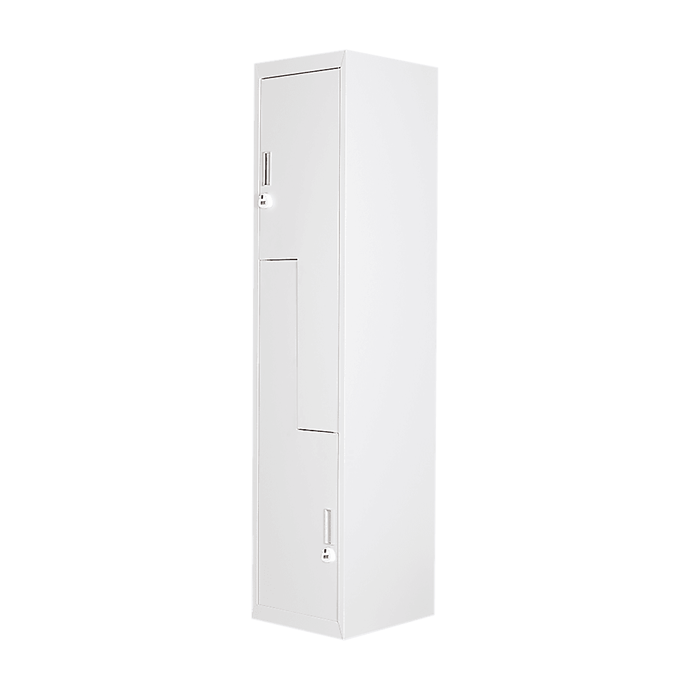 Grey Two-Door L-shaped Office Gym Shed Storage Lockers