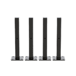 20cm Floating Shelf Brackets Industrial Metal Shelving Supports 4-Pack - Black