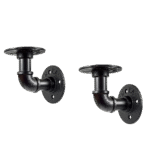 Industrial Black Iron Pipe Bracket Wall Mounted Floating Shelf - Set of 2
