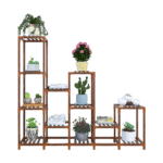 Indoor Outdoor Garden Plant Stand Planter Flower Pot Shelf Wooden Shelving - 12 Shelves