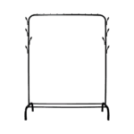 Closet Organizer Metal Garment Rack Portable Clothes Hanger Storage Shoes Rack Black