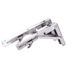 2x 20" Stainless Steel Folding Table Bracket Shelf Bench 50kg Load Heavy Duty