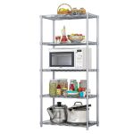 5 Tier Silver Metal Storage Rack Shelving Wire Shelf