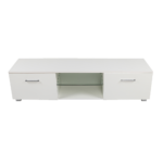 TV Cabinet Entertainment Unit Stand High Gloss Storage Shelf 140cm White