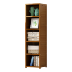 Bamboo 5-Shelf Bookcase – Tall Display Storage Rack Stand for Living Room, Bedroom, Office or Home Organisation