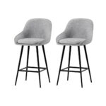 Artiss 2x Bar Stools Upholstered Stool Counter Seat Kitchen Dining Chairs