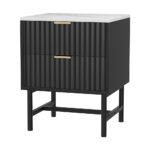 Artiss Bedside Table 2 Drawers - Black