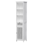 Artiss Bathroom Cabinet Storage 161cm White Rattan Tallboy Toilet Cupboard