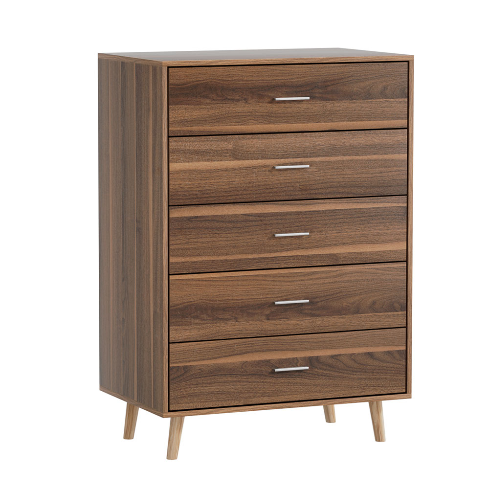 Artiss 5 Chest of Drawers - MIRI Walnut 1 FURNI Q CDR 03 WD AB 150999 00